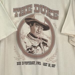 John Wayne Shirt Adult XL White Graphic Western USA 90s Vintage Movie RARE‎
